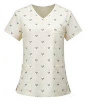 Tenue d'hôpital de haute qualité en sergé avec motif simple 'Love', ensemble de blouses médicales en toile pour infirmières, chemise en polyester pour femmes
