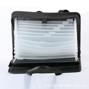 13 poches fermeture à glissière ignifuge A4 extensible dossier de fichiers avec poignée PP matériel affaires coffre-fort stockage accordéon organisateur - Product Image 5