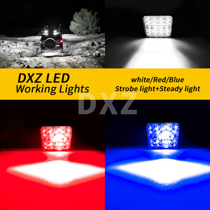 DXZ 3 pollici quadrati LED luce da lavoro impermeabile rosso blu lampeggiante faretto nuova nebbia Led luce di guida per veicolo camion auto - Product Image 4