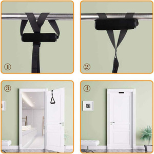 Sangle de fitness à fixer à la porte, haute élasticité, noire, unisexe, équipement d'entraînement à domicile pour le yoga, la danse, l'exercice et le remodelage corporel - Product Image 3