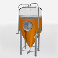 Fermenteur conique en acier inoxydable SUS304 de 1000 L avec pompe et moteur, système CIP, refroidissement par enveloppe glycolée pour la fermentation de la bière