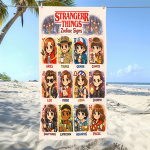 Toalla ChamXue, Toalla de Playa, Toalla de Baño, <span class=keywords><strong>Serie</strong></span> de TV Estadounidense, Secado Rápido, Absorbente, Toalla de Baño y Playa de Fibra Ultrafina, Dibujos Animados, Stranger Things - Product Image 2