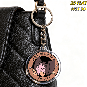 Porte-clés Don't Touch Me, I'<span class=keywords><strong>m</strong></span> Eepy Bat, pendentif en acrylique créature endormie mignonne, design transparent durable avec anneau <span class=keywords><strong>m</strong></span>étallique - Product Image 5