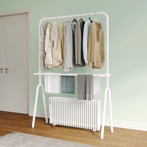 Séchoir à serviettes multi-niveaux en fer forgé, idéal pour balcon domestique avec support pour radiateur pour sécher les serviettes - Product Image 2