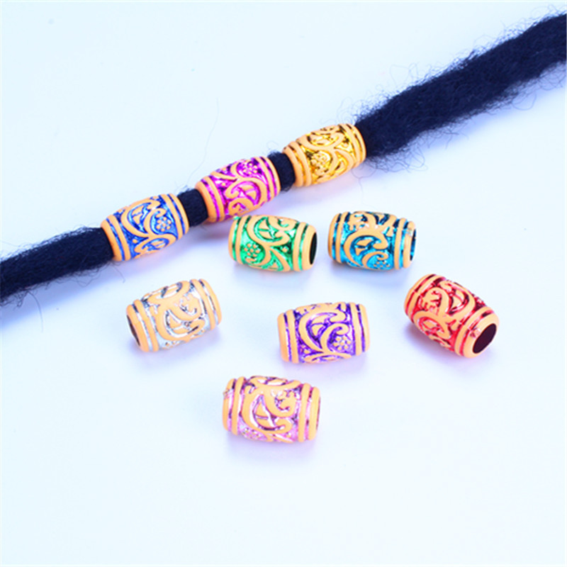 30 Pcs Dreadlocks Beads Braid Accessories Gold Silver Plastic Hair Beads Rings for Braiding Hair
