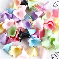 Perles en acrylique couleur bonbon motif fleur de petunia et perles en forme d'orchidée perforées pour la fabrication de bracelets, boucles d'oreilles et bijoux DIY - Vente chaude