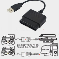 Kabel konverter adaptor USB pengontrol PS2 ganda ke USB untuk PlayStation PS 1 2 3 satu PSX pengendali kabel Joystick Gamepad