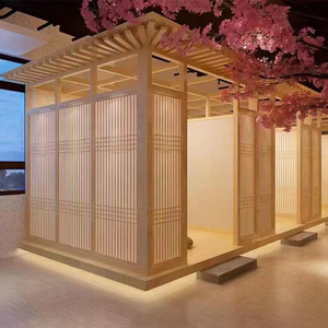 Maßgefertigte Massivholz Japanische <span class=keywords><strong>Shoji</strong></span>-Schiebetür, Moderne Minimalistische Gitter-Trennwand Innentür für Villenprojekte - Product Image 2