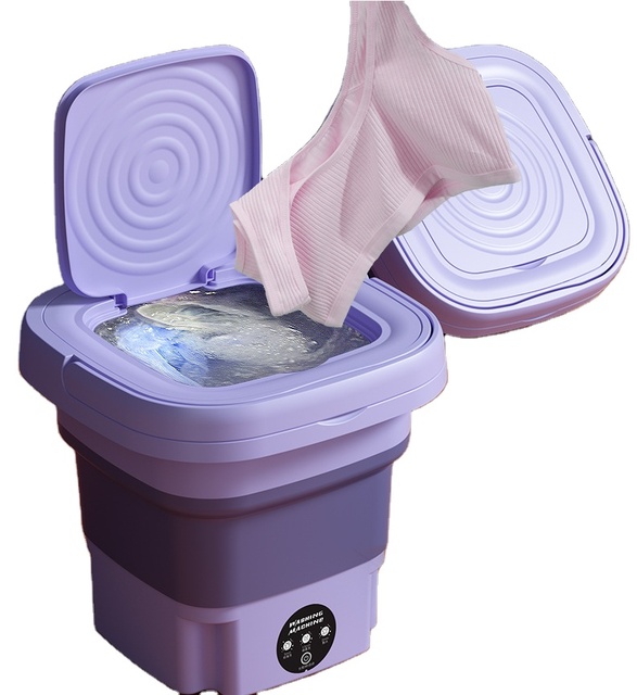Portable Mini Automatic Household Washing Machine with Dryer Small Folding Design Plastic Housing USB Electric Power Source