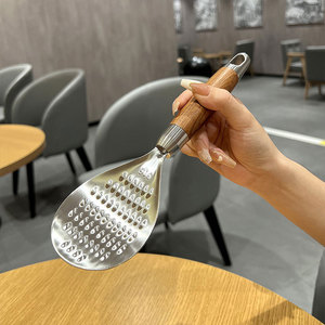 316L Stainless Steel Rosewood Rice Spoon 2 Pc Set Non Stick Serving Spoon For Rice Noodles - Product Image 3