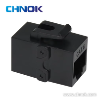 OEM 180 Derajat Putih RJ45 UTP Cat6 Inline Coupler 8P8C PC Housing Keystone Jack DP-KJ-8018 T568A/B Pengkabelan untuk Kabel 24-26AWG