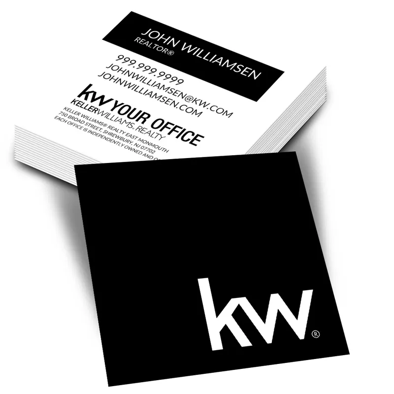 Custom printing paper colourful or black square business card