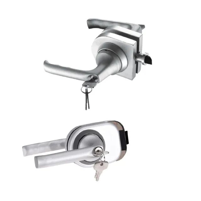 Kunci pintu kaca desain modern, kunci pintu 10mm 12mm aluminium zinc alloy dengan pegangan