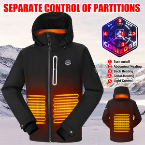 남성과 여성의 겨울 온열 후드 스탠드 칼라 야외 활동을 위한 전기 방풍 재킷 - Product Image 3
