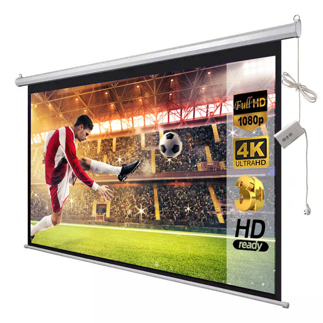 Hot Sale Electric Matte White Fiber High Definition 100-120 Inch 4:3 Motorized Remote Control Automatic Lifting Projection