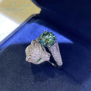 Серебряное 925 Оригинальное кольцо с бриллиантами в форме леопарда, 2 карата - Product Image 3