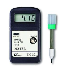 pH-mètre numérique portable PH-201 - avec ATC, précision de 0,01 pH, solutions tampon et piles incluses - Product Image 1
