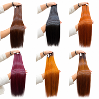 Extensiones de Cabello Humano Liso Vietnamita SDD, 100% Cabello Virgen Sin Procesar, Extensiones de Cabello para Coser de Fácil Colocación, Color Negro Natural