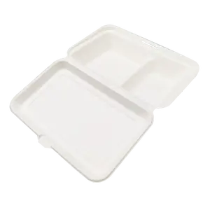 Kingwin Bagasse Biodegradable sekali pakai Takeway wadah makanan clamshell