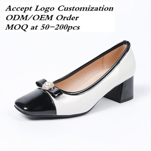 Escarpins de ballet à la mode pour femmes chaussures décontractées à talons bas de haute qualité avec fermeture à enfiler au <span class=keywords><strong>talon</strong></span> bloc Patchwork de couleur pour l'été - Product Image 2