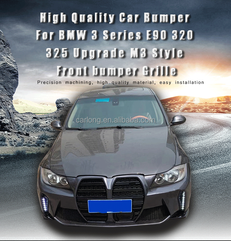 Moldura De Capó Delantero Para BMW Serie 3 E90/E91 (2006-2008) - Plateado, Material ABS, Pieza De Repuesto Directa