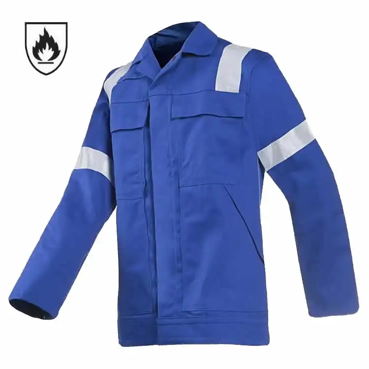 Penjualan laris jaket tahan api elektrik mekanik katun 100% biru Royal dengan reflektor