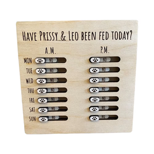 Tablero de Madera Personalizado JUNJI con Palancas para Recordatorio <span class=keywords><strong>Semanal</strong></span> de Alimentación y Medicamentos para Gatos, Nuevo Regalo para Dueños de Mascotas, Letrero de Pared - Product Image 1