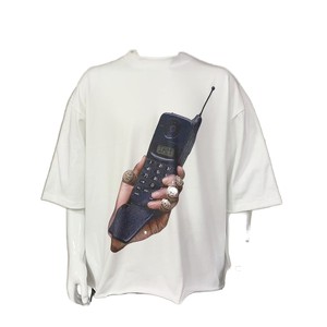 T-shirt homme personnalisé en coton 100% uni, surdimensionné, impression possible, 200 g/m², tissu épais - Product Image 1