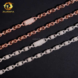 Drop Shipping 8mm popolare stile Hip Hop gioielli ghiacciati fuori 925 <span class=keywords><strong>argento</strong></span> massiccio uomo VVS1 Moissanite diamante Infinity Bead catena sfera - Product Image 4