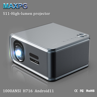 Projecteur 4K S11 de 1000 lumens ANSI, meilleur nouveau projecteur HD 1080 AI Proyector Android WiFi LCD vidéo LED