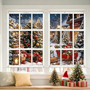 Tissu de fond de scène de Noël transfrontalier en polyester 100D pour décoration de vacances, tissu suspendu, vente en gros personnalisée - Product Image 4