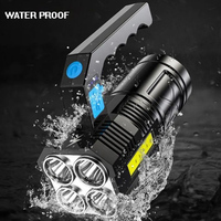 4 perles Portable Outdoor Camping COB Side Light USB Rechargeable Waterproof Handheld LED flash light lantern Flashlights