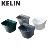 Tornade en céramique au design moderne en or de luxe et plancher de chasse d'eau sans rebord debout p piège cuvette de toilette face murale et ensemble de bidet