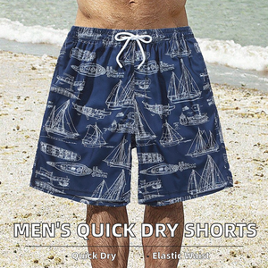 Wholesale High Street <b>Mens</b> Swim <b>Trunks</b> Elastic Waist Mid Woven Quick Dry with Mesh Lining for Beach - Product Image 2