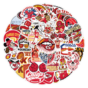 60 Pezzi Nuovi <span class=keywords><strong>Adesivi</strong></span> Graffiti con Logo della Squadra di Football Kansas City Chiefs <span class=keywords><strong>per</strong></span> Bottiglie e <span class=keywords><strong>Auto</strong></span>, <span class=keywords><strong>Adesivi</strong></span> in Vinile <span class=keywords><strong>per</strong></span> Sport e Rugby - Product Image 2
