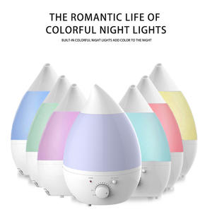 เครื่องเพิ่มความชื้นในอากาศดีไซน์หยดน้ำ 1.3 ลิตร พร้อมไฟสีสัน สำหรับห้องนอนและใช้งานเชิงพาณิชย์ - Product Image 2