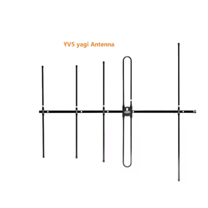 Antenne de communication Yagi YV5 VHF 136-174 MHz à 5 éléments, argentée et noire, amplificateur de signal de diffusion TV en aluminium - Product Image 4