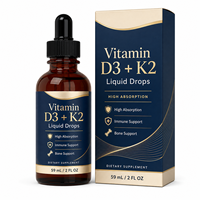 Vitamina D3 K2 Líquida Premium 125mcg Colecalciferol con Vitamina K2 MK-7 100mcg para Apoyo Cardiovascular y de la Salud del Corazón, a Granel