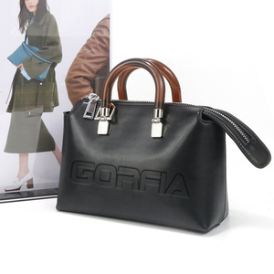 Bolso de Mano de Cuero PU Negro para Mujer, Diseño Moderno 2025, con Logotipo Personalizado, para Oficina, Negocios y Trabajo - Product Image 3