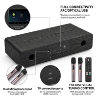 Sistema de Karaoke con Altavoces para el Hogar, Micrófono Dual, Altavoz para Fiestas X6