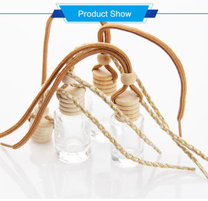 미니 5ml 8ml 10ml 평면 유리 자동차 향수 저렴한 가격 공기 청정기 디퓨저 나무 캡 나사 씰 교수형 빈 향수병 - Product Image 6