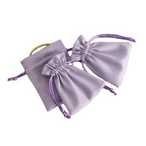 Pochette à bijoux en lin vierge imprimée avec logo personnalisé, recyclable, anti-poussière, avec cordon en velours - Product Image 2