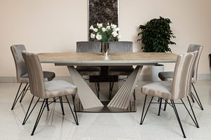 <span class=keywords><strong>Mdf</strong></span> bàn ăn đặt 6 ghế Đảng phong cách đám cưới đóng gói phòng đồ nội thất hiện đại - Product Image 3