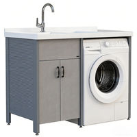 Évier de buanderie encastré en pierre de quartz moderne avec planche à laver intégrée, durable, à cuve unique, pour maison et appartement, garantie 5 ans