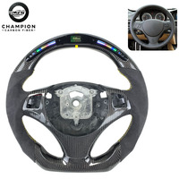 Volant sport en cuir, suède et fibre de carbone avec écran LED pour BMW E81 E82 E87 E88 E90 E91 E92 E93 M3 - Accessoires auto