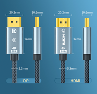 4K macho a macho DP Displayport a HDMI Cable puerto de pantalla a HDMI Cable Convertidor para proyector de PC portátil
