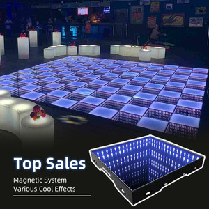 2025 Logotipo personalizado de fábrica Accesorios de pista de baile de boda Luces móviles de vidrio transparente en verde Amarillo Rojo Azul - Product Image 1