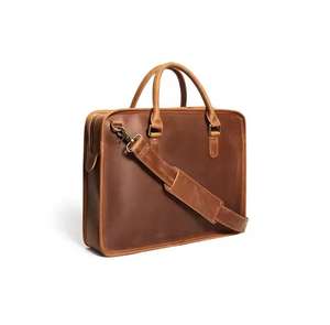 Nouveau sac messager en cuir marron de qualité supérieure pour hommes, sac de bureau pour hommes, compartiment rembourré pour ordinateur portable avec sangle réglable - Product Image 1