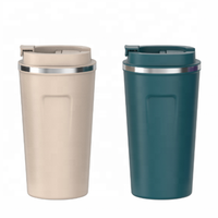 Gobelet à café réutilisable 350/510ml anti-fuite en acier inoxydable tasses à café personnalisées de voyage isolées avec capuchon à rabat