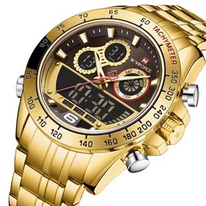 Drioshipping Moda Hombre Pantalla dual Reloj de pulsera digital Acero inoxidable Pantalla LED Reloj de pulsera Relojes de cuarzo para hombres - Product Image 1